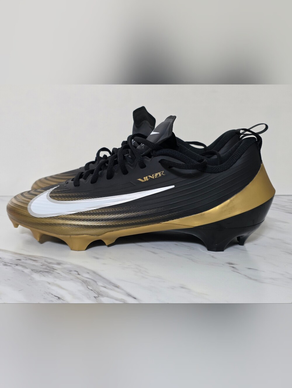 Nike Wome's Vapor Football Cleats - Black, Gold & White